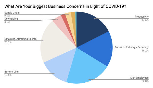 Pie Chart: What are your biggest business concerns in light of COVID-19?