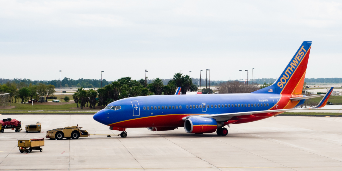 Image of Southwest Airlines plane on the ground